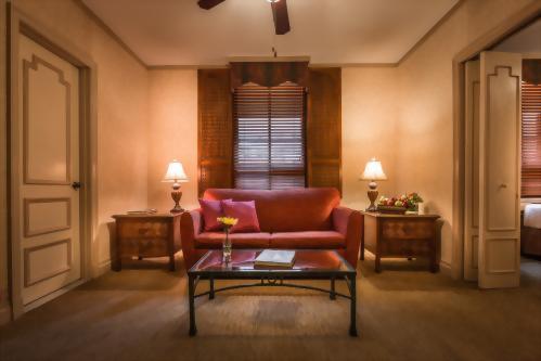 Guests can utilize the living room area for additional sleeping space or as an additional lounge area during their stay!